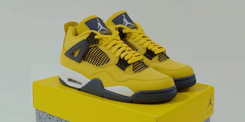 yellow jordan 4 box