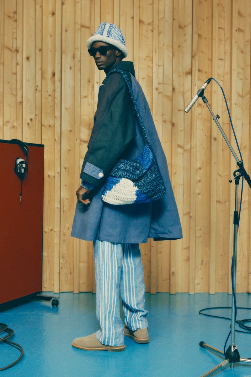 Nicholas Daley ss22 blue quilt black folk blue quilting 