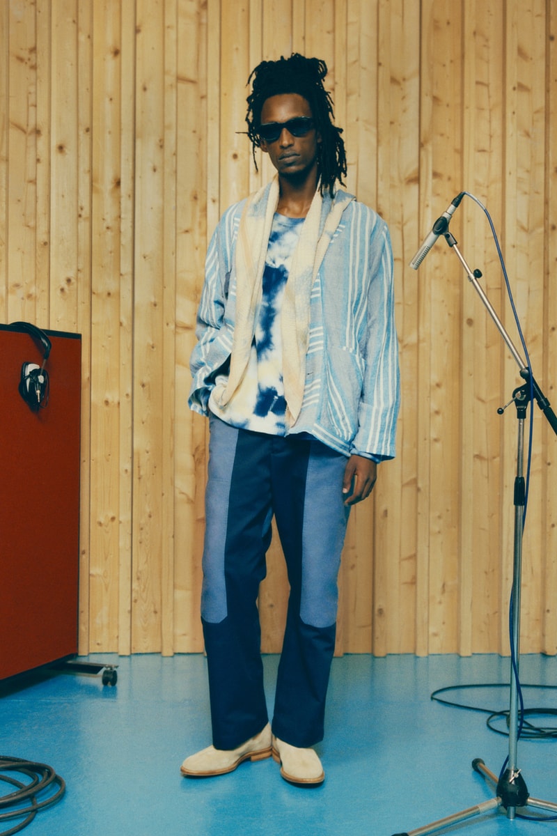 Nicholas Daley ss22 blue quilt black folk blue quilting 