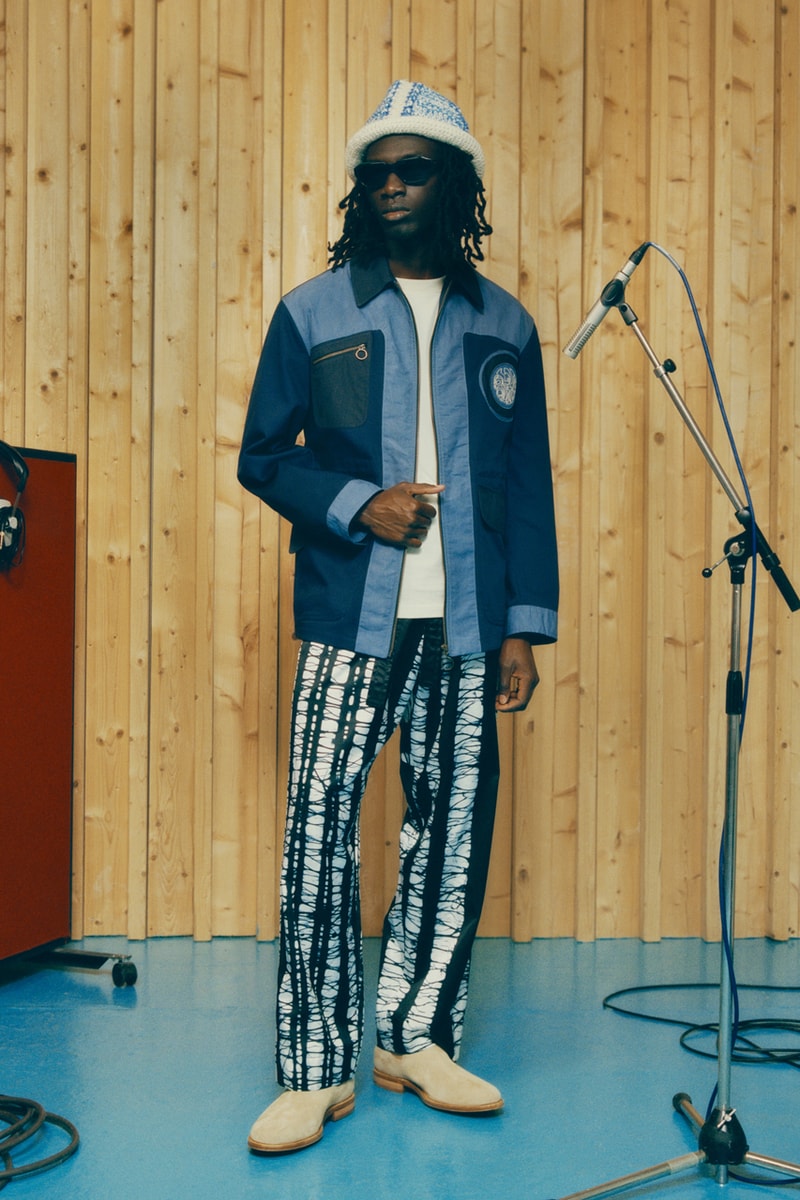 Nicholas Daley ss22 blue quilt black folk blue quilting 