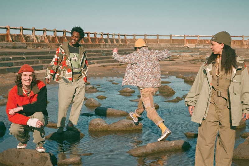 Vault by Vans Nigel Cabourn unisex footwear apparel collection vintage military garments rugged functional emilie casiez 1970 camo navy colorblocked natural red foxing canvas frayed vintage og classic slip on LX style 23 og style 24 chore coat graphic crew neck fleece loden green release info