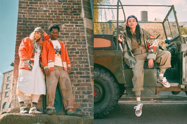 Vault by Vans Nigel Cabourn unisex footwear apparel collection vintage military garments rugged functional emilie casiez 1970 camo navy colorblocked natural red foxing canvas frayed vintage og classic slip on LX style 23 og style 24 chore coat graphic crew neck fleece loden green release info