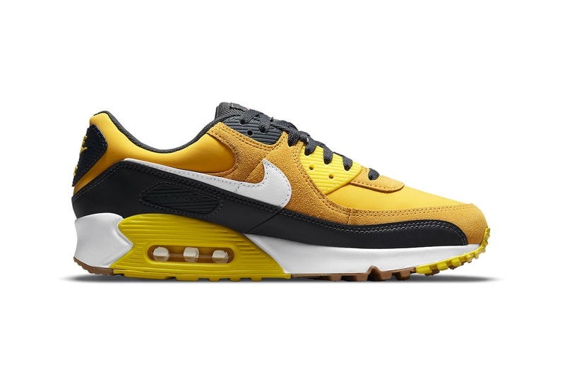 Nike Air Max 90 in "Go The Extra Smile" Release Info swoosh sneaker footwear leather suede mesh yellow gold red DO5848-700