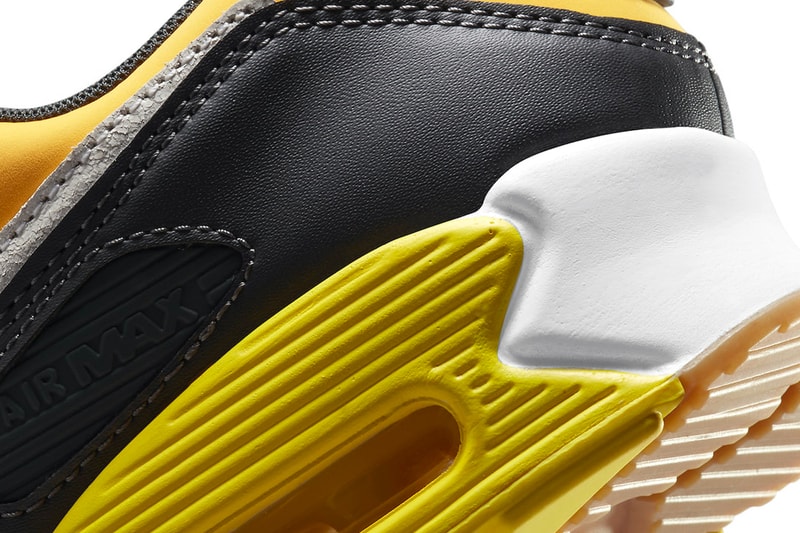 Nike Air Max 90 in "Go The Extra Smile" Release Info swoosh sneaker footwear leather suede mesh yellow gold red DO5848-700