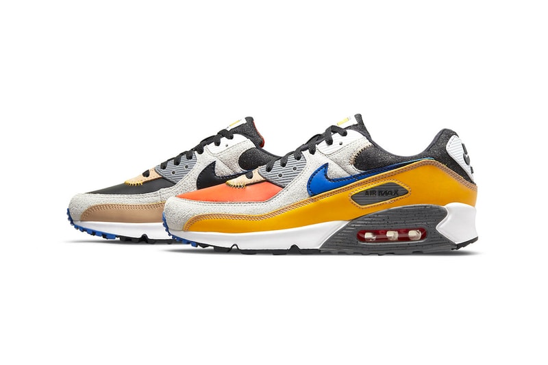 Nike Air Max 90 & Air Force 1 Low in "Alter & Reveal" Release sneaker footwear mudguard leather denim canva orange blue yellow beige tan black red