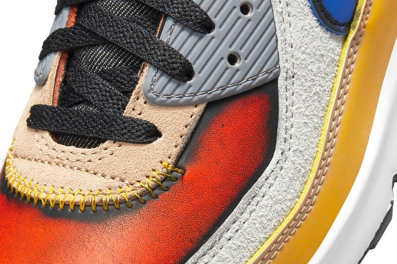 Nike Air Max 90 & Air Force 1 Low in "Alter & Reveal" Release sneaker footwear mudguard leather denim canva orange blue yellow beige tan black red