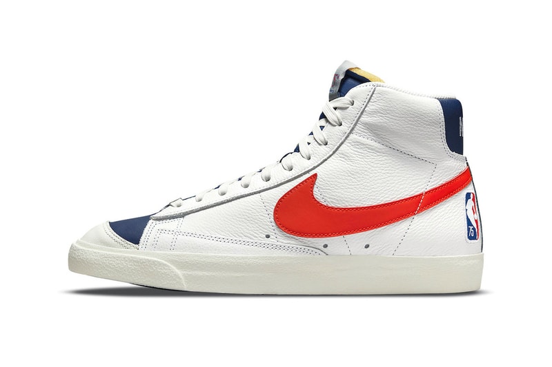 Nike Delivers New York Knicks-Inspired Blazer Mids in Celebration of NBA's 75th Anniversary DD8025-100 BA x Nike Blazer Mid ’77 EMB “Knicks” white/orange-blue void-sail