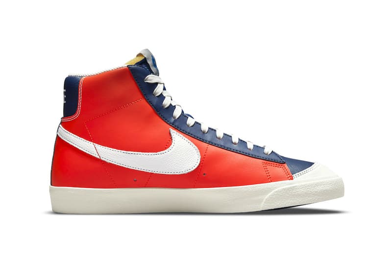 Nike Delivers New York Knicks-Inspired Blazer Mids in Celebration of NBA's 75th Anniversary DD8025-100 BA x Nike Blazer Mid ’77 EMB “Knicks” white/orange-blue void-sail