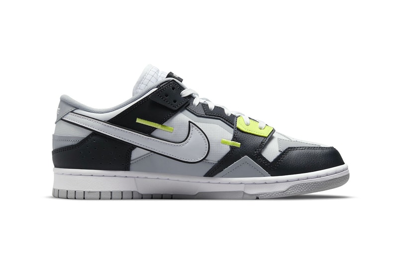 Nike Dunk Low Scrap in "Wolf Grey" dc9723-001 Release footwear sneakers swooshes leather mesh Black White Wolf Grey Lemon Twist