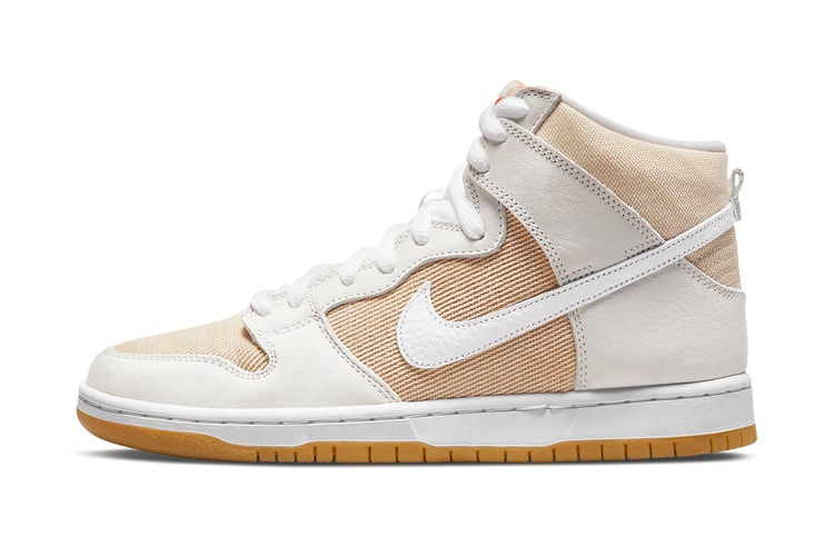 This Nike SB Dunk High "Unbleached" Colorway Bears Canvas and Suede Uppers