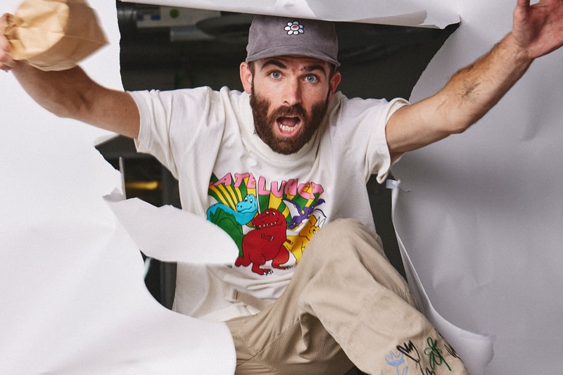 NTWRK Late Lunch debuts September 14 content series all-new brand eclectic graphics late lunch busy careerists embroidered socks video shopping platform brown paper lunch bag 37 year old ceo aaron levant dino squad tee 
