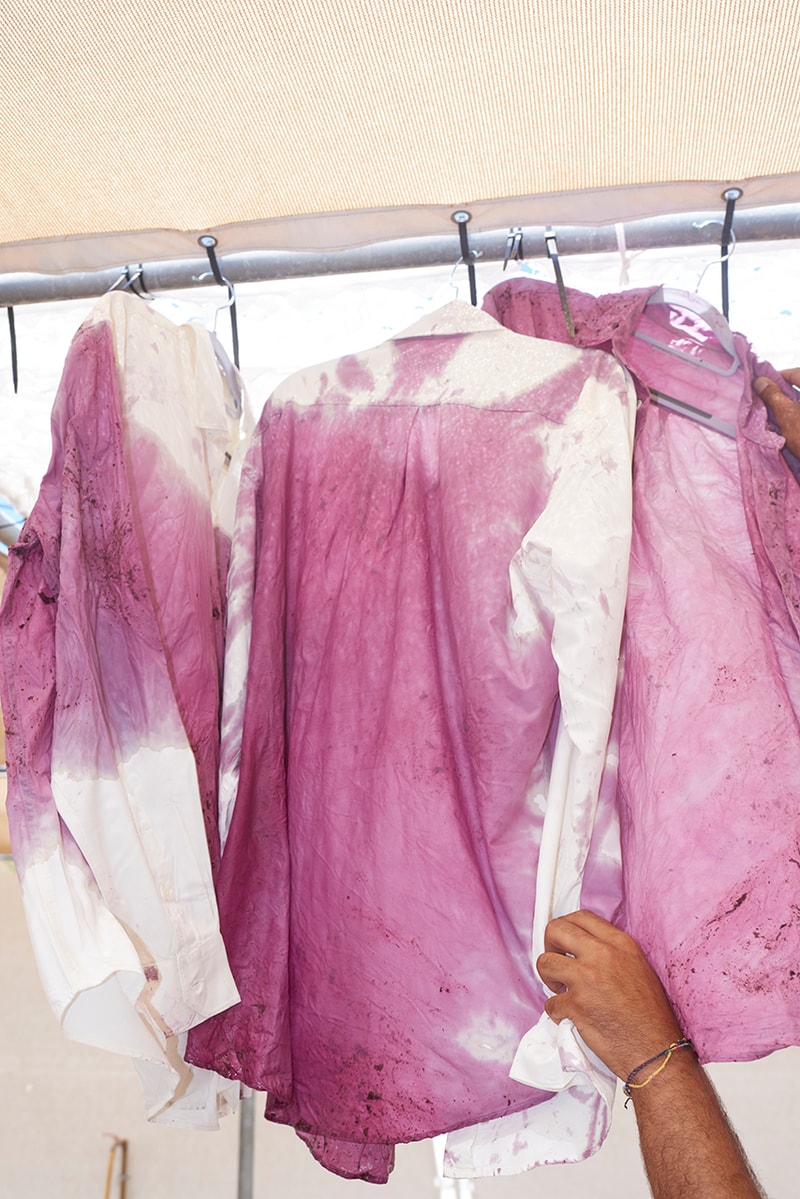 gabrio bini our legacy work shop hand overdyed red wine italy details information