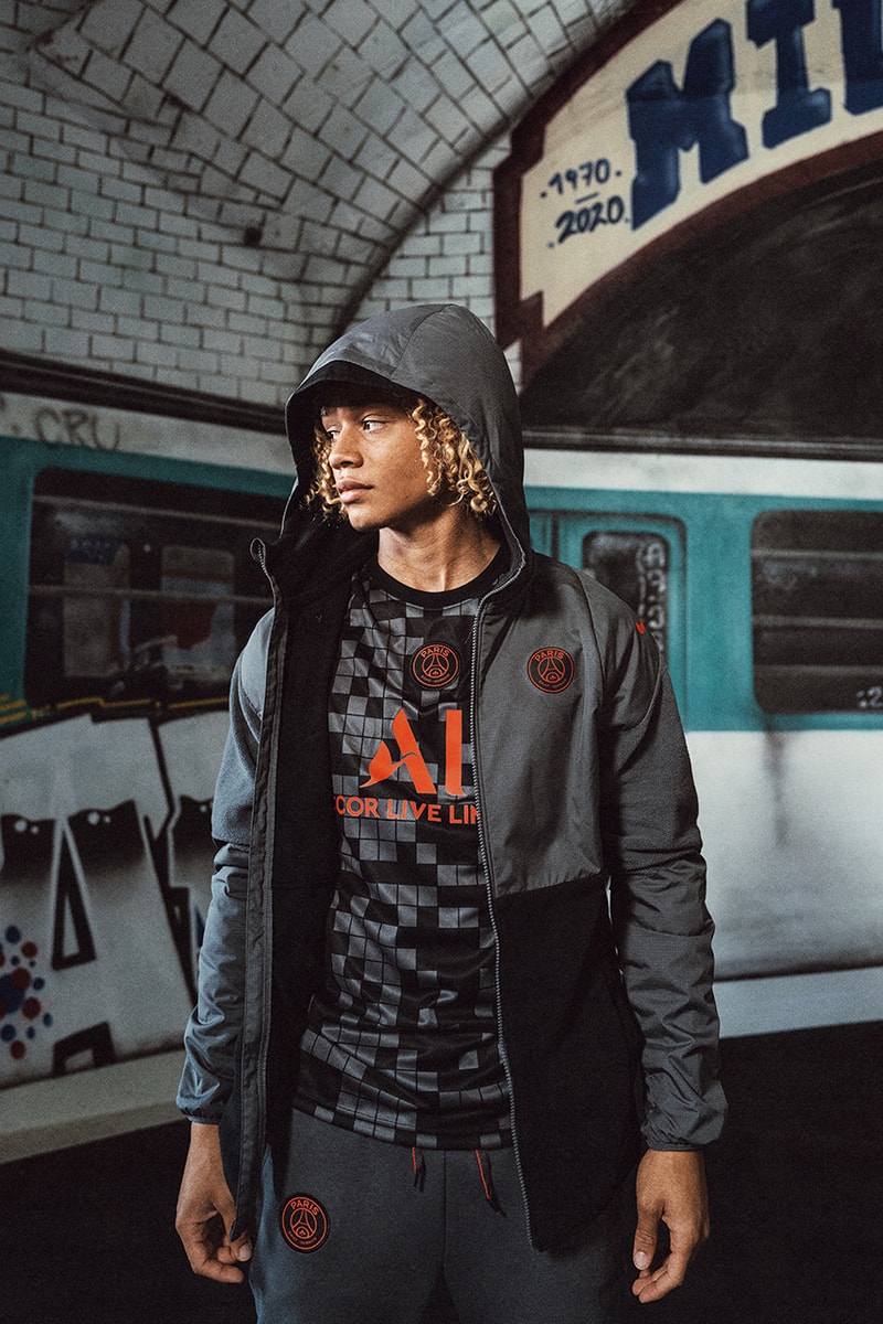 paris saint germain psg third kit nike football soccer lionel messi neymar mbappe details information