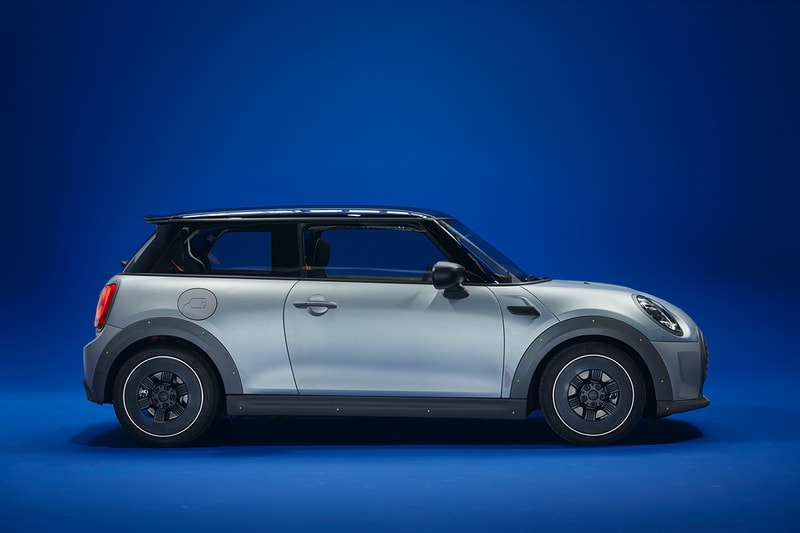 paul smith british designer mini cooper se automotive car vehicle sustainable recycled cork fashion design mini strip stripped back 