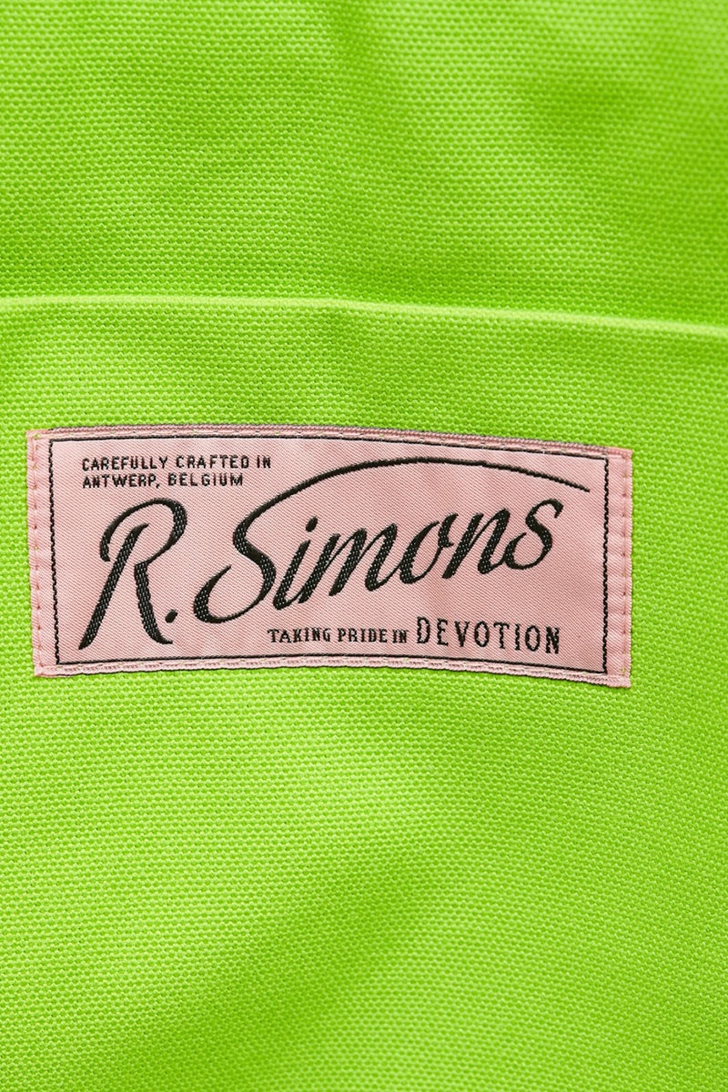 Raf Simons Oversized Canvas Tote Bag Fall Winter 2021 FW21 Cognac Green Red Antwerp Belgium Release Information Drop Date Runway Collection Accessories