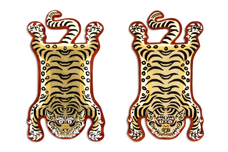 RAW EMOTION's Relaunches Original Tibetan Tiger Mascot Rugs horror movie inspired clothing collection yellow vintage black white blue gray purple new zealand wool nylon release info nigo casa brutus 2008