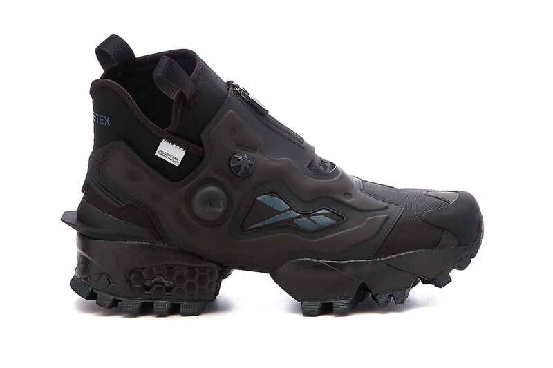 The Reebok Instapump Fury X GTX GORE-TEX Receives Triple-Black Colorway bladder vector carbon fiber hexagon sole Infinium release date info
