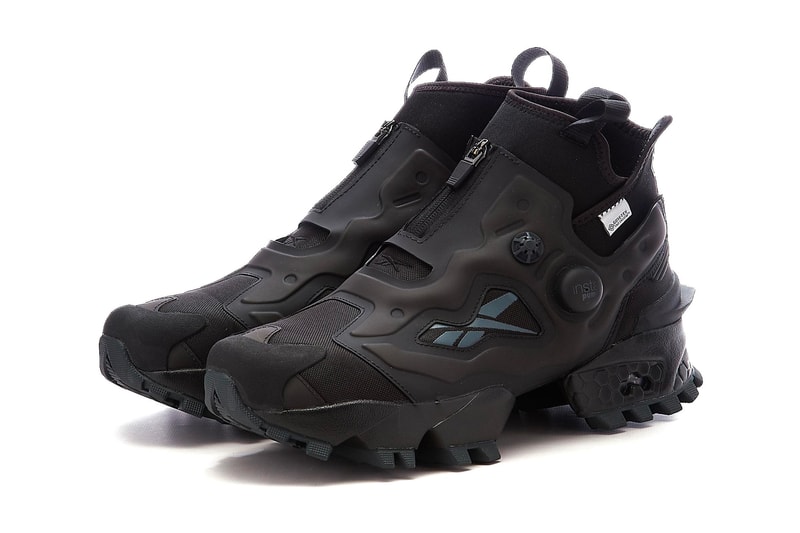 The Reebok Instapump Fury X GTX GORE-TEX Receives Triple-Black Colorway bladder vector carbon fiber hexagon sole Infinium release date info