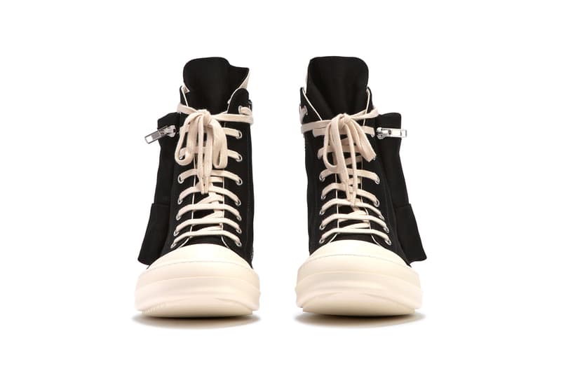 Rick Owens DRKSHDW Scarpe Cargo Sneakers Zip-Up Cargo Pouch Black Milk HBX Release Information Drop Date Utility Dark