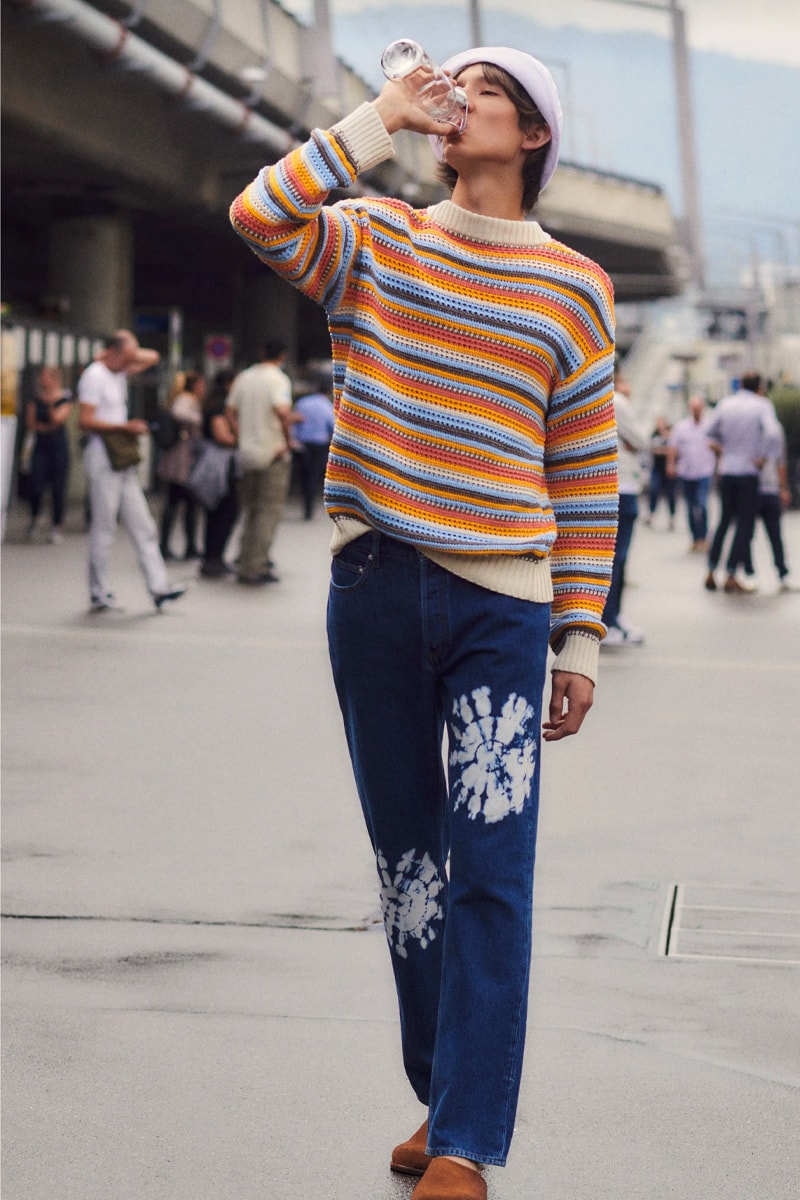 Sandro Menswear Spring/Summer 2022 Lookbook SS22 tailoring fashion french tie dye knit sweaters relaxed fit shirts 