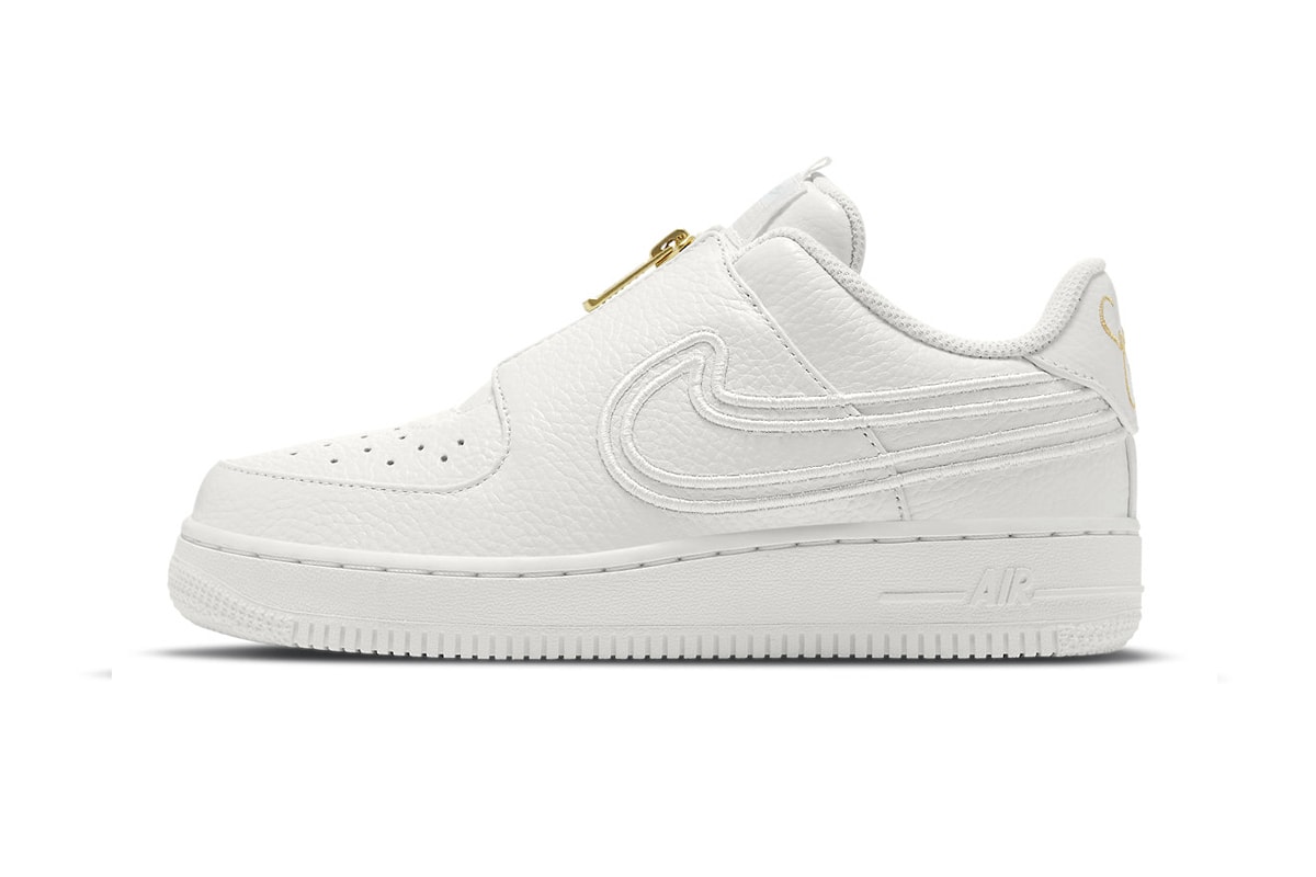 Serena Williams Releases a Special Edition Nike Air Force 1 LXX Zip white gold zipper tumbled leather 10 4 01 signatures graphic insole dual embroidered swoosh release info