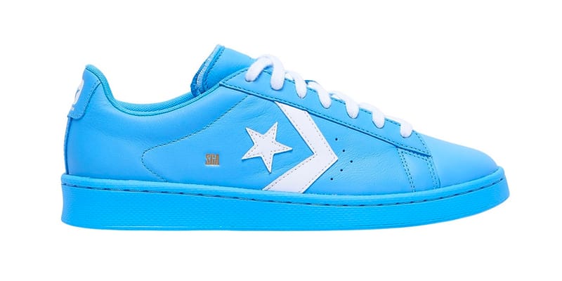 pale blue leather converse