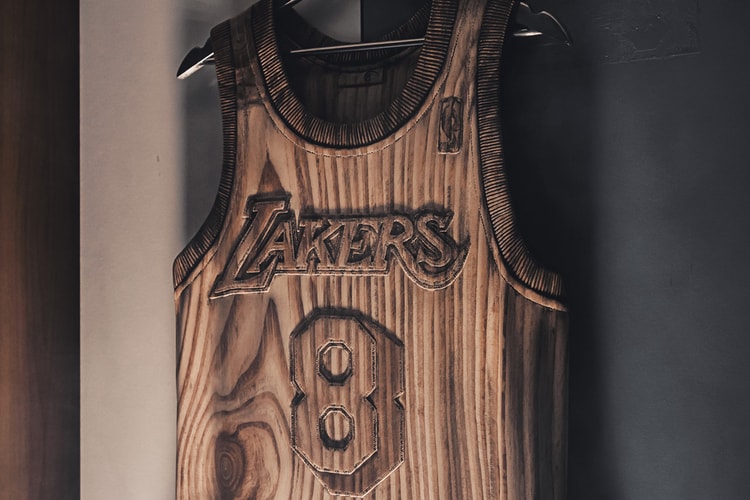 Kobe’s 24 Jersey Immortalized in an Elaborately Carved Block of Pinewood