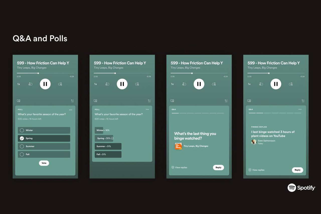 Spotify Introduces Interactive Polls and Q&A Features for Podcasts