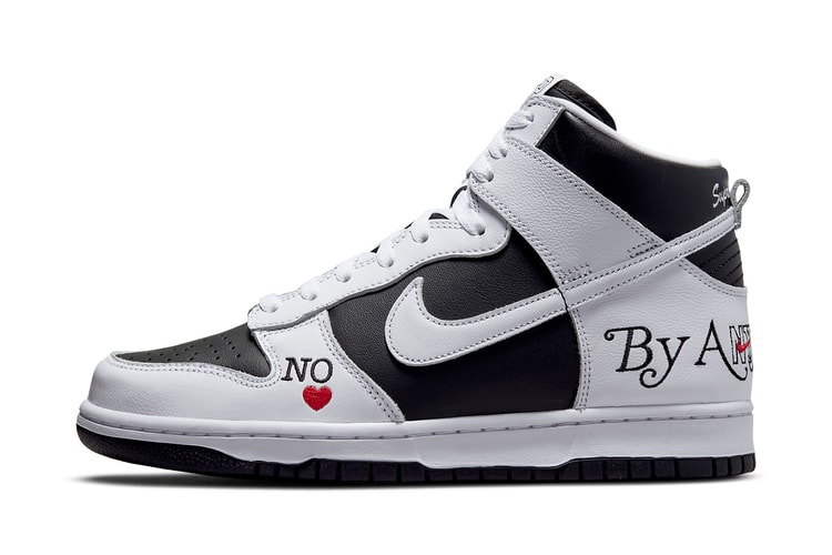 New Images of the Supreme x Nike SB Dunk High "By Any Means" in "Black/White"