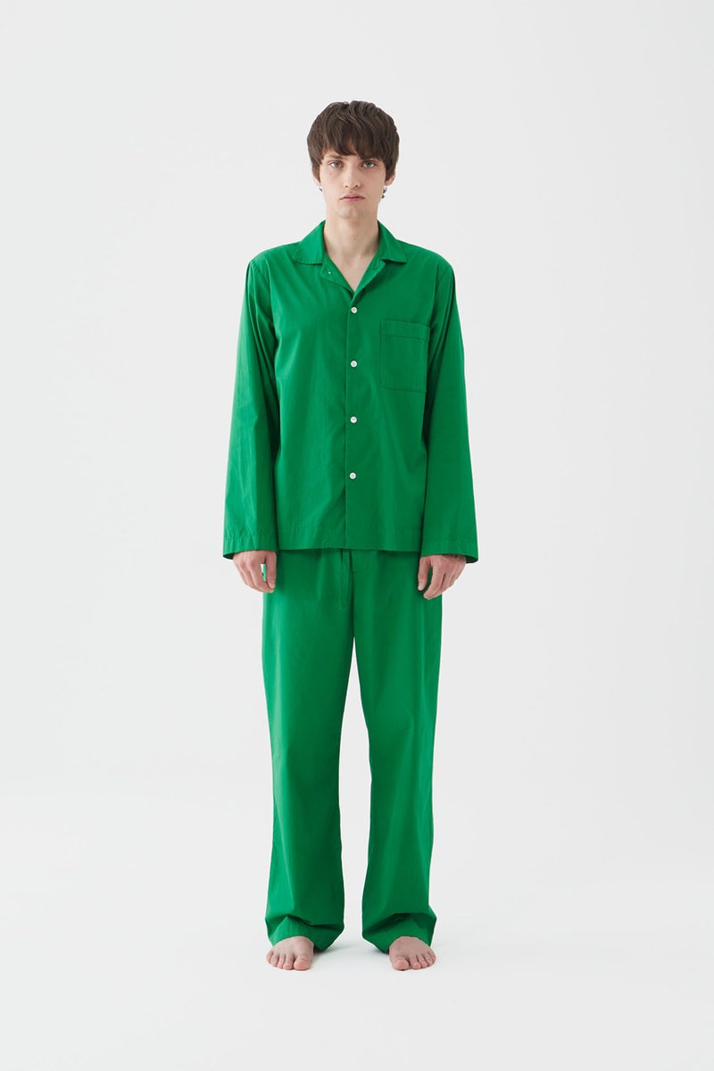Tekla Green Capsule "Conifer" Sleepwear Percale Bedding Collection Bottega Veneta Seasonal Color 100 Percent Organic Cotton Luxury Homeware Sleep