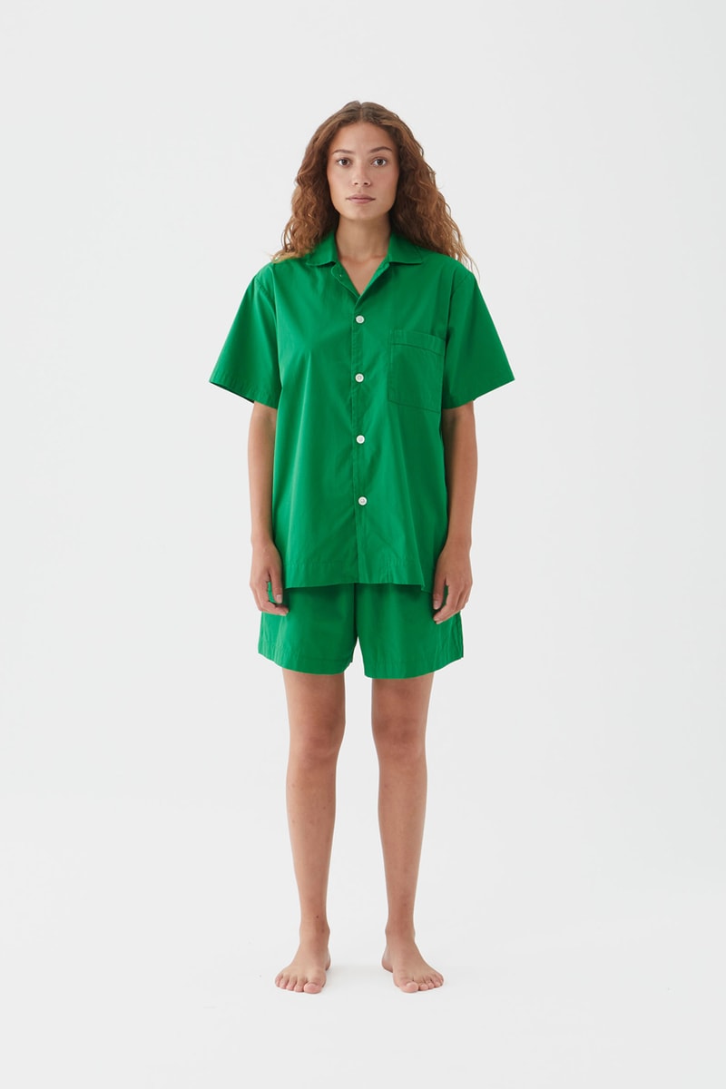 Tekla Green Capsule "Conifer" Sleepwear Percale Bedding Collection Bottega Veneta Seasonal Color 100 Percent Organic Cotton Luxury Homeware Sleep