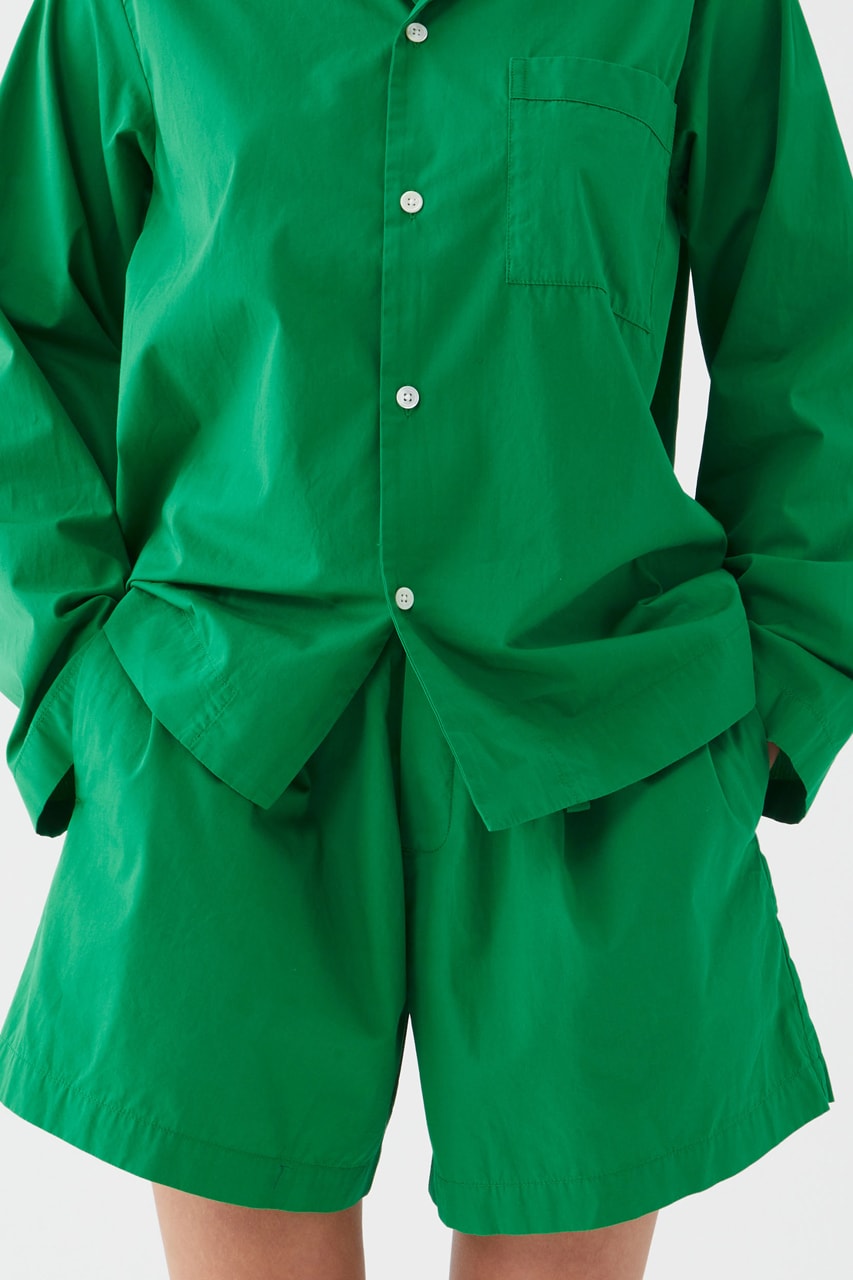 Tekla Green Capsule "Conifer" Sleepwear Percale Bedding Collection Bottega Veneta Seasonal Color 100 Percent Organic Cotton Luxury Homeware Sleep
