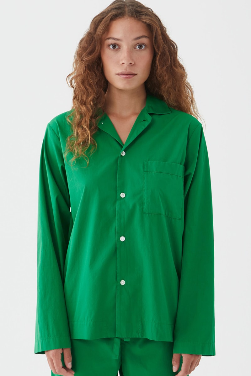 Tekla Green Capsule "Conifer" Sleepwear Percale Bedding Collection Bottega Veneta Seasonal Color 100 Percent Organic Cotton Luxury Homeware Sleep