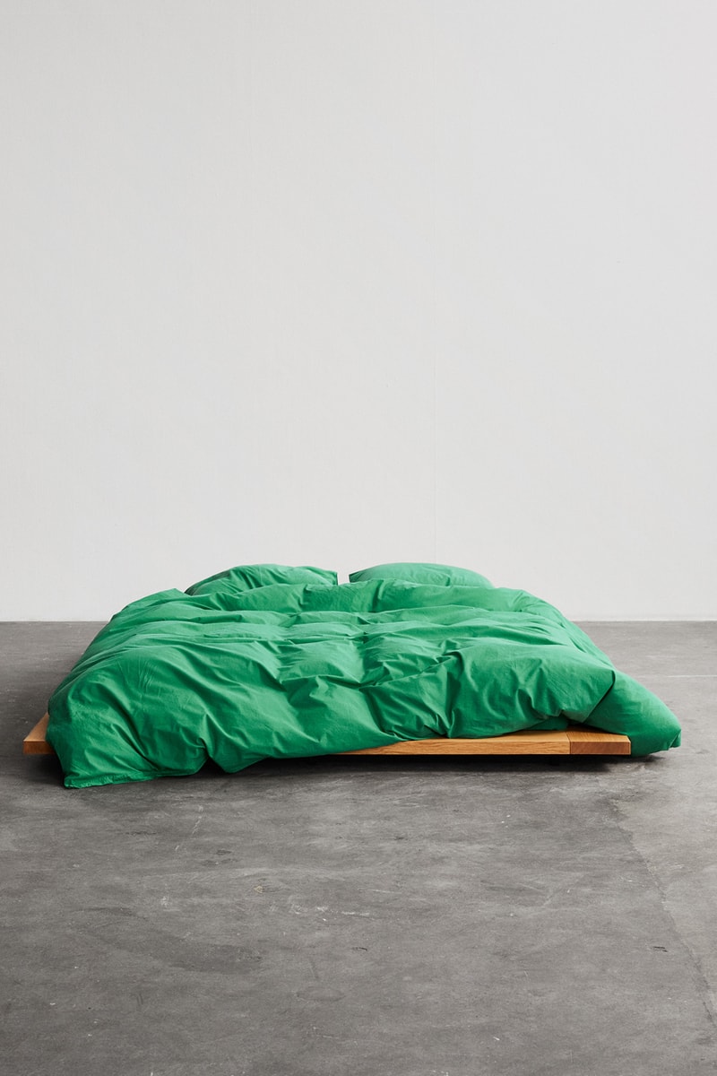 Tekla Green Capsule "Conifer" Sleepwear Percale Bedding Collection Bottega Veneta Seasonal Color 100 Percent Organic Cotton Luxury Homeware Sleep