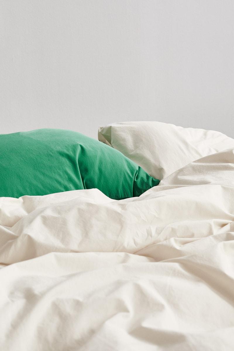 Tekla Green Capsule "Conifer" Sleepwear Percale Bedding Collection Bottega Veneta Seasonal Color 100 Percent Organic Cotton Luxury Homeware Sleep