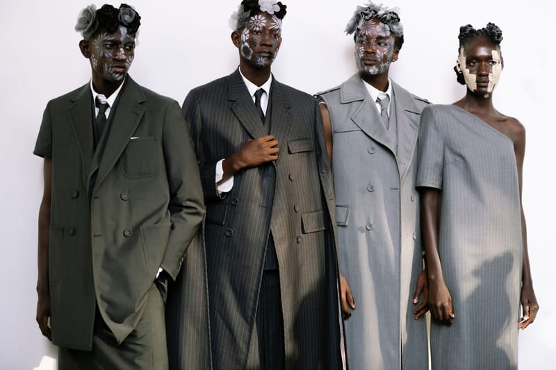Backstage at Thom Browne's SS22 Show