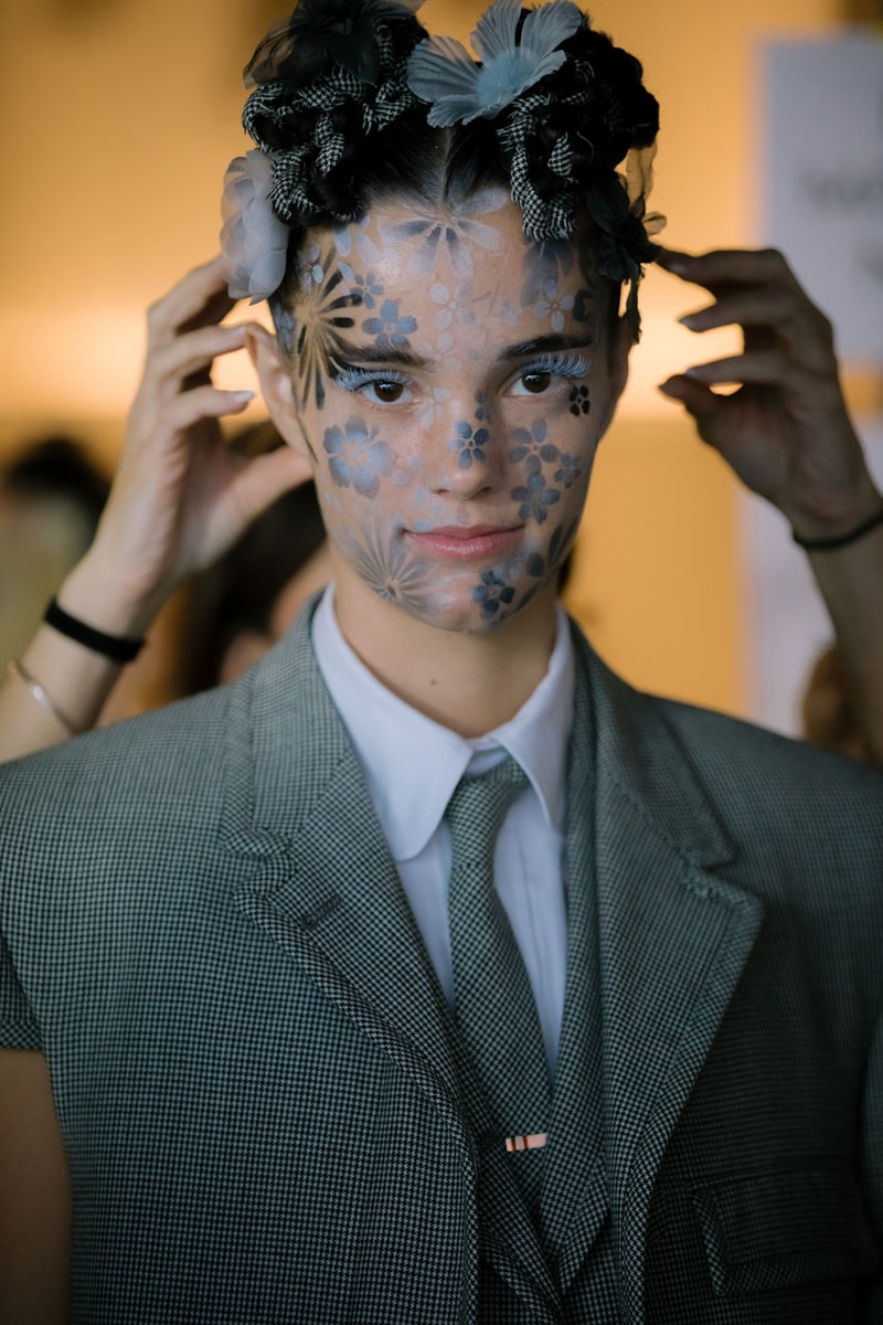 Backstage at Thom Browne's SS22 Show Spring Summer 2022 New York Fashion Week