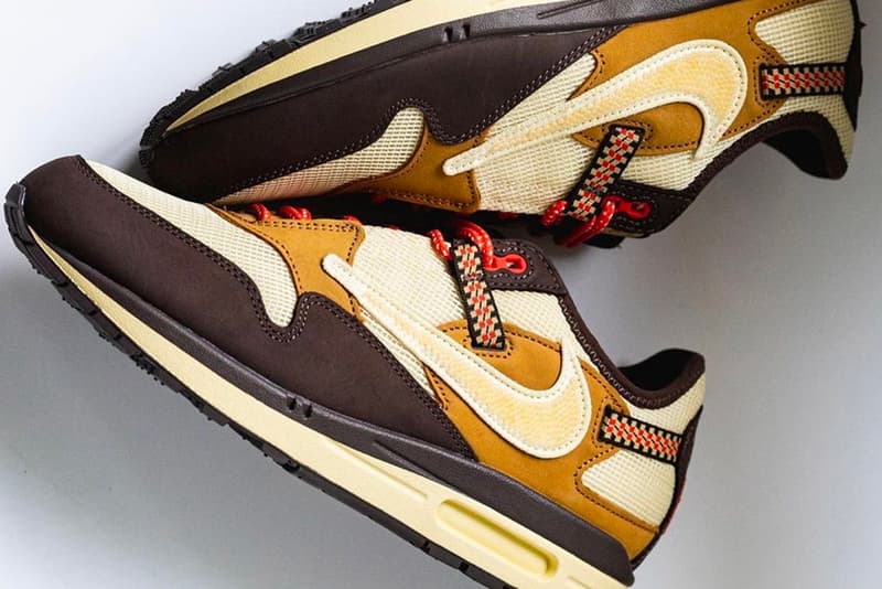 Travis Scott Nike Air Max 1 Baroque Brown Detailed Look Release Info DO9392-200 Date Buy Price Cactus Jack