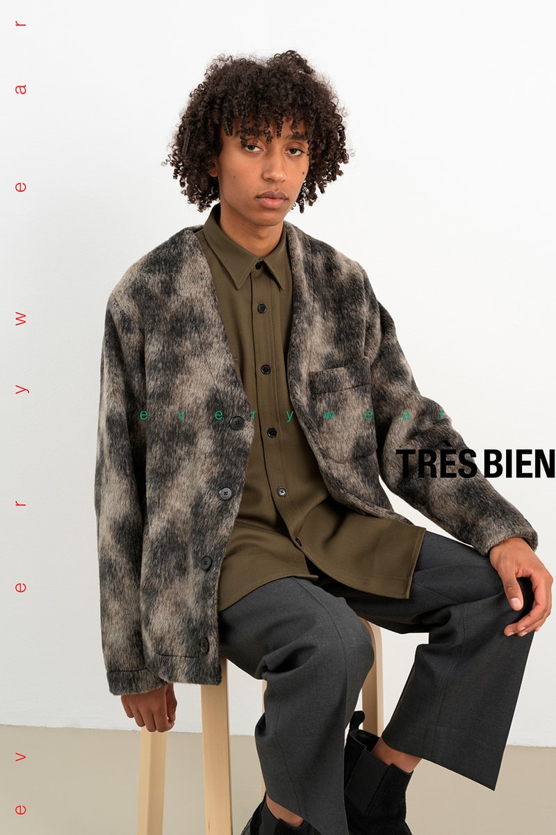 Très Bien everywear Collection Lookbook In House Fashion Collection Designer Jackets Fall Winter 2021 Shirts Liner Cardigan Jacket Leather Trousers Suit Pants 