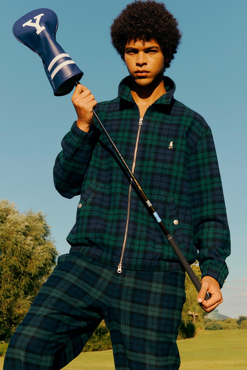 Seoul's World Golf History Museum and Yale University Collaborate for Contemporary Golf Apparel South korea knitted sweaters golf bag set colorblock checkered cardigan round neck quilted jacket handsome dan cap khaki corduroy fleece vests scarves release info