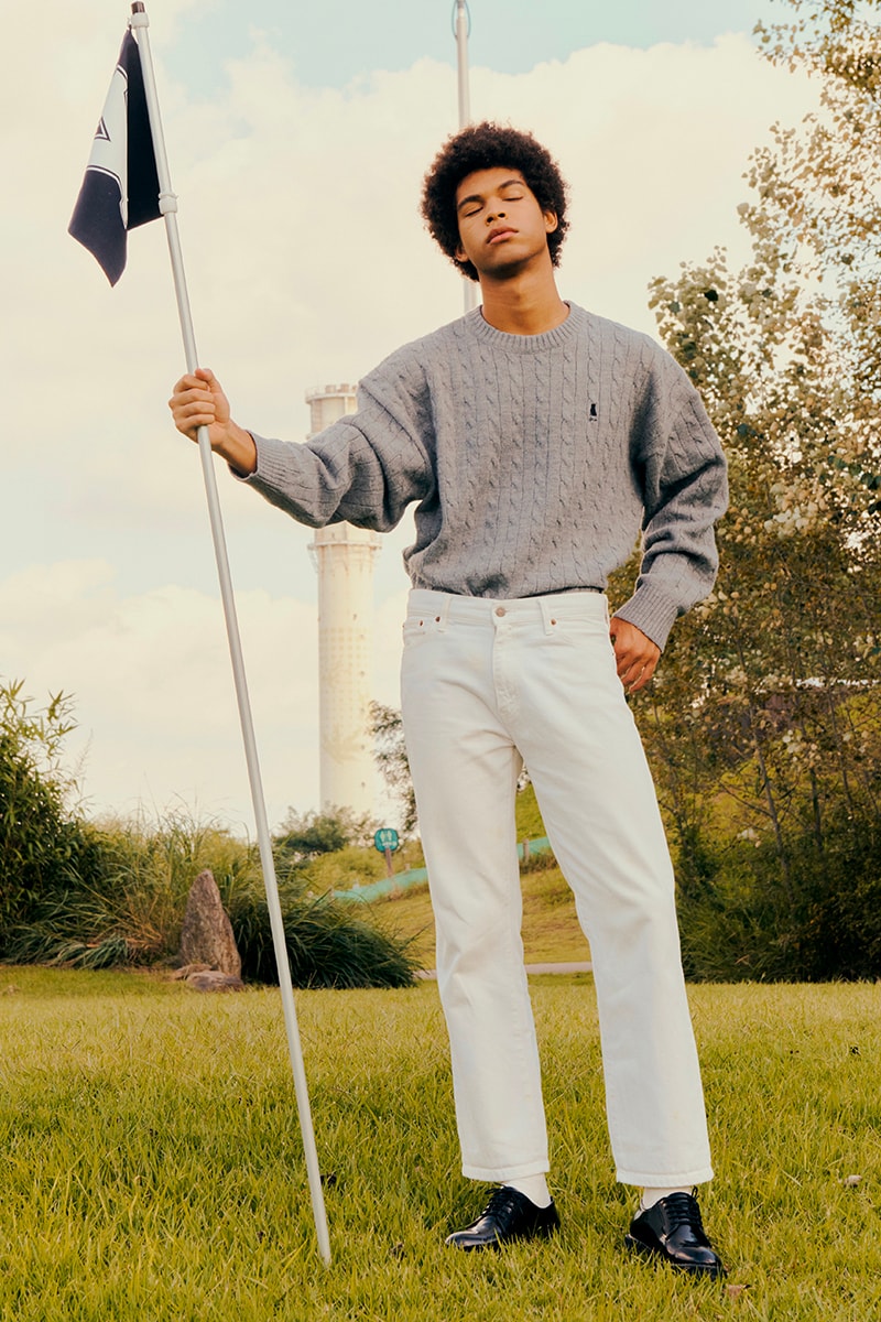 Seoul's World Golf History Museum and Yale University Collaborate for Contemporary Golf Apparel South korea knitted sweaters golf bag set colorblock checkered cardigan round neck quilted jacket handsome dan cap khaki corduroy fleece vests scarves release info