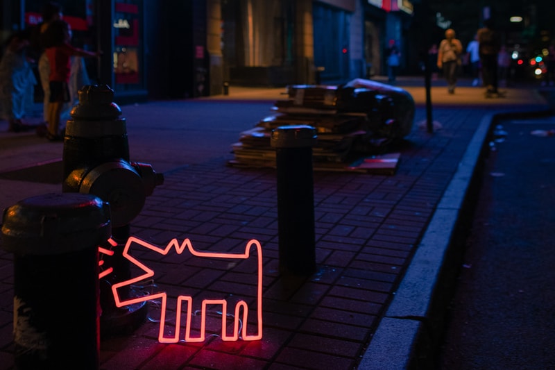 Keith Haring Yellowpop neon sign light New York barking dog graffiti tagging