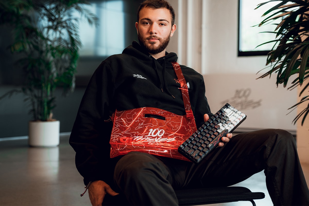 100 thieves higround gaming peripherals lifestyle group acquisition capsule collection keyboard jelly bag hoodie