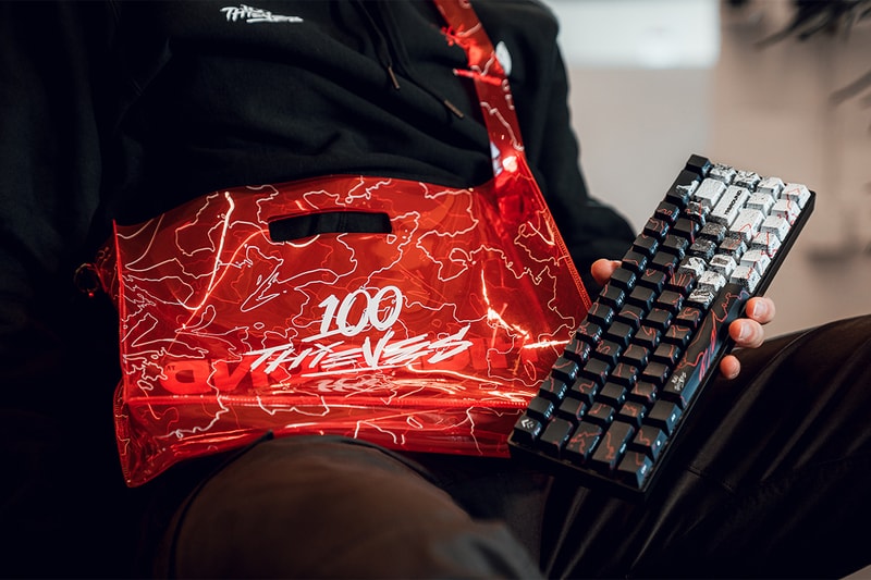 100 thieves higround gaming peripherals lifestyle group acquisition capsule collection keyboard jelly bag hoodie