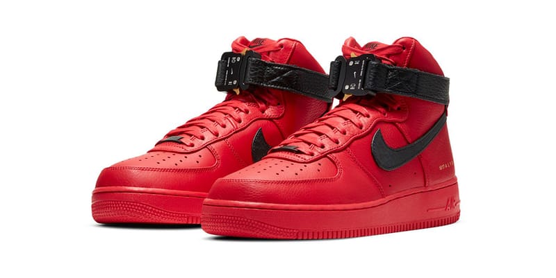 black and red air force ones high top