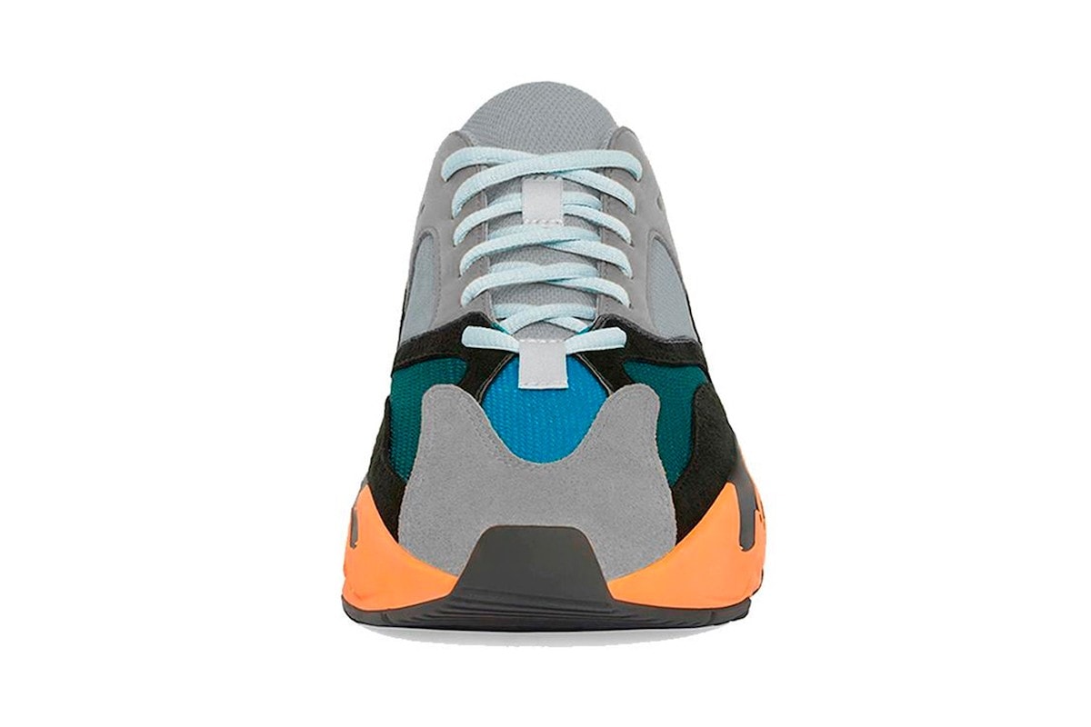 adidas YEEZY BOOST 700 "Wash Orange" Release Date footwear sneakers Three Stripes mesh suede leather orange teal black blue gray GW0296