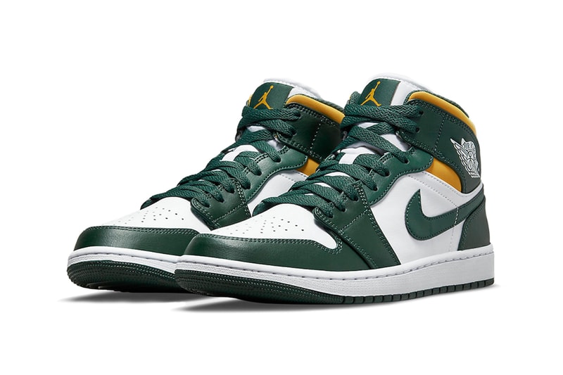 Air Jordan 1 Mid Green/Yellow 554724-371 Release 2021 Info Jordan Brand
