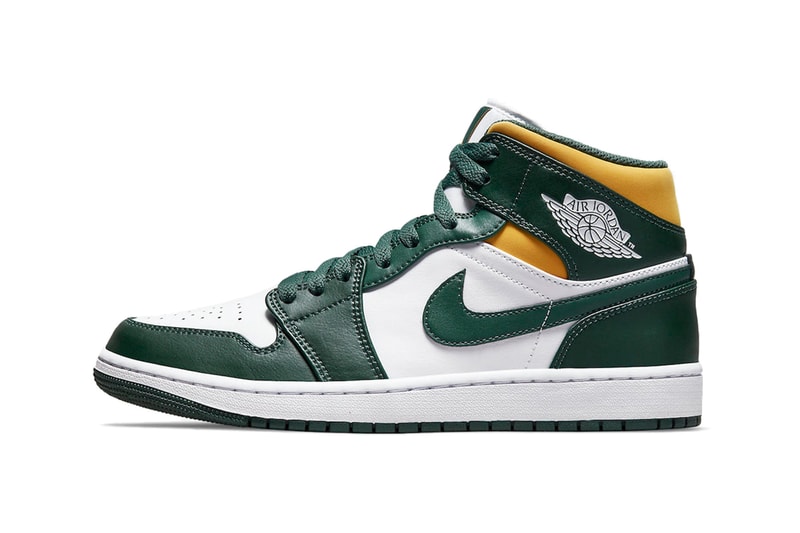 Air Jordan 1 Mid Green/Yellow 554724-371 Release 2021 Info Jordan Brand