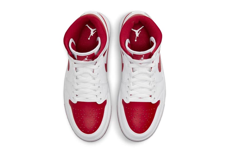 Air Jordan 1 Mid Red Toe Release Info 554724-161 Date Buy Price University White