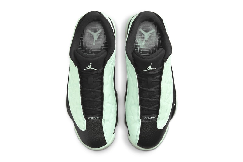 Jordan 13 Low singles day glow in the dark official images mint barley green matte black 200 USD two tone nubuck 1111 Low 